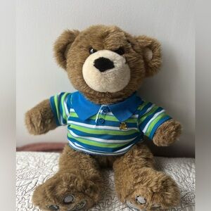 Build-A-Bear Stuff Teddy Bear with Striped Polo Shirt